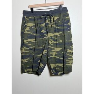 Kenneth Cole Mens Cotton Cargo Shorts 42 Green Camo Drawstring Gorpcore Military